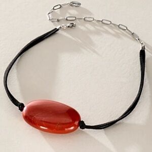 Free People Red Stone Cord Necklace